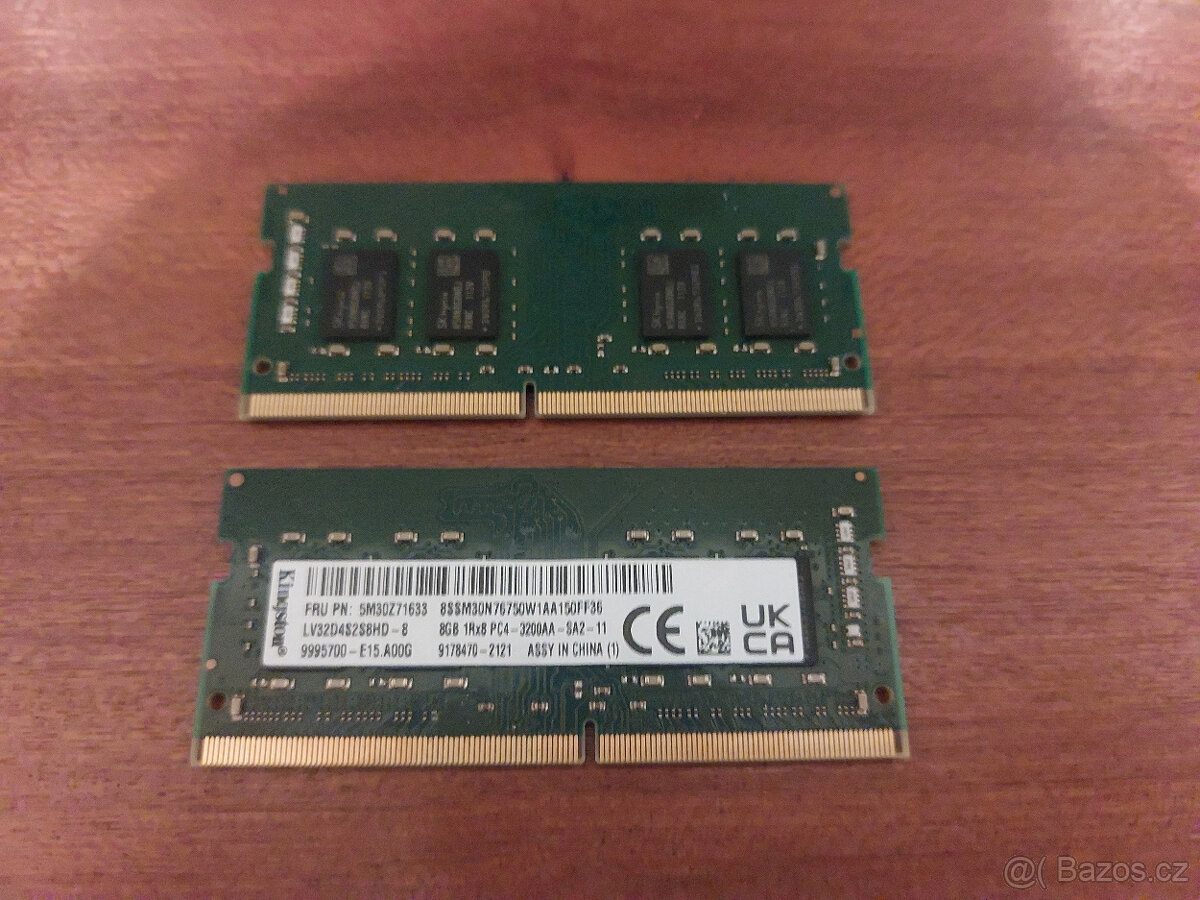 16GB RAM (2x 8GB) DDR4, Kingston - paměť do NTB