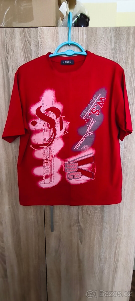 červené tričko KASAS, vel. L