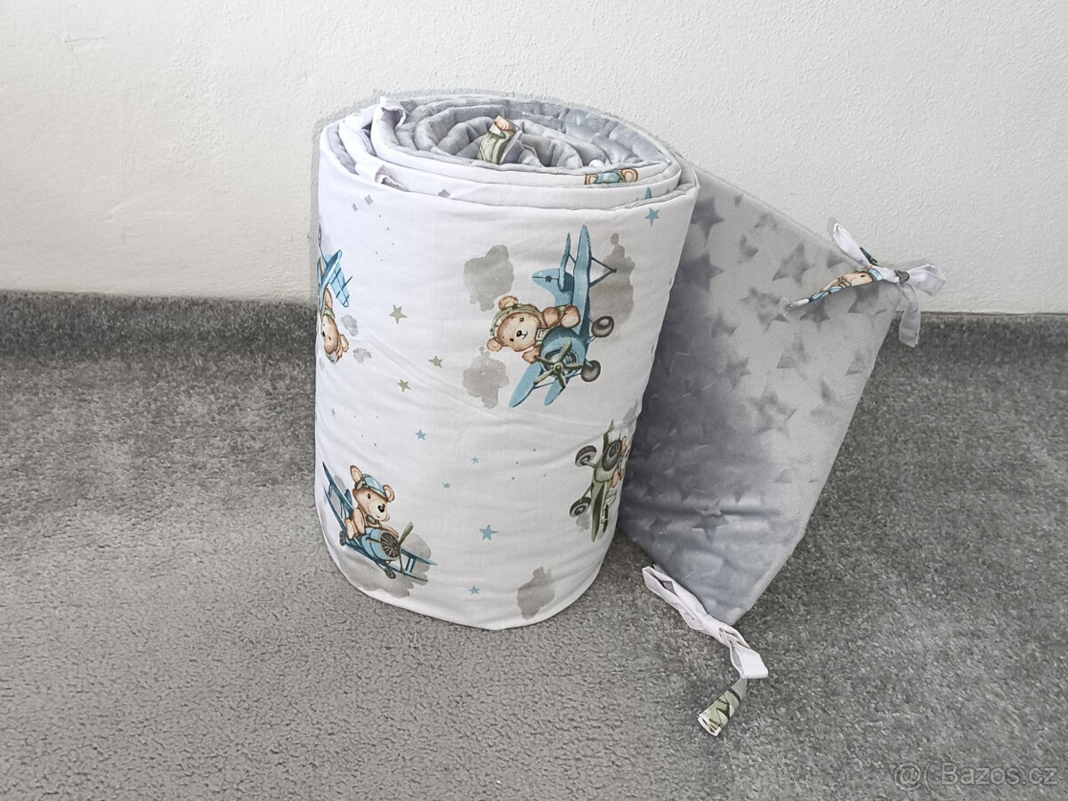 Nový mantinel kolem celé postýlky bavlna+minky