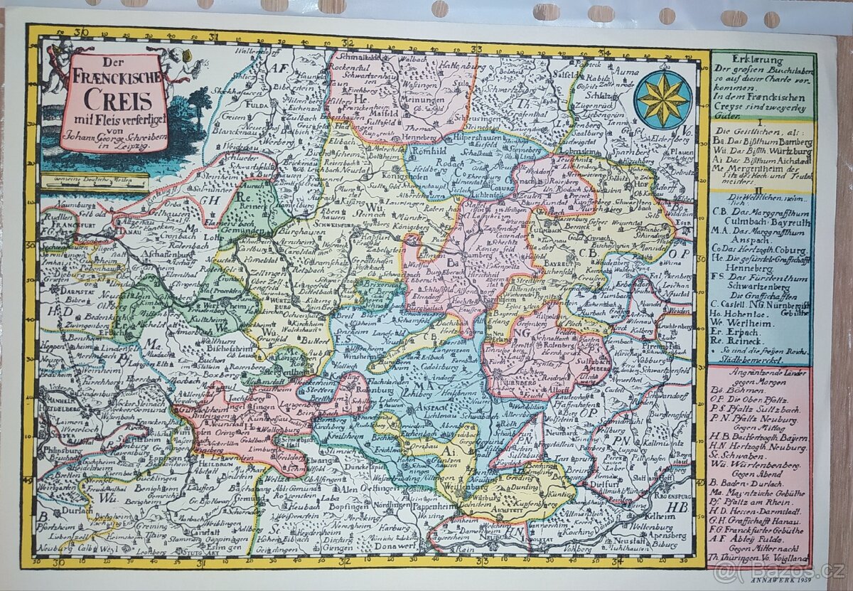 Historická mapa – Der Fränkische Creis (Annawerk 1959)