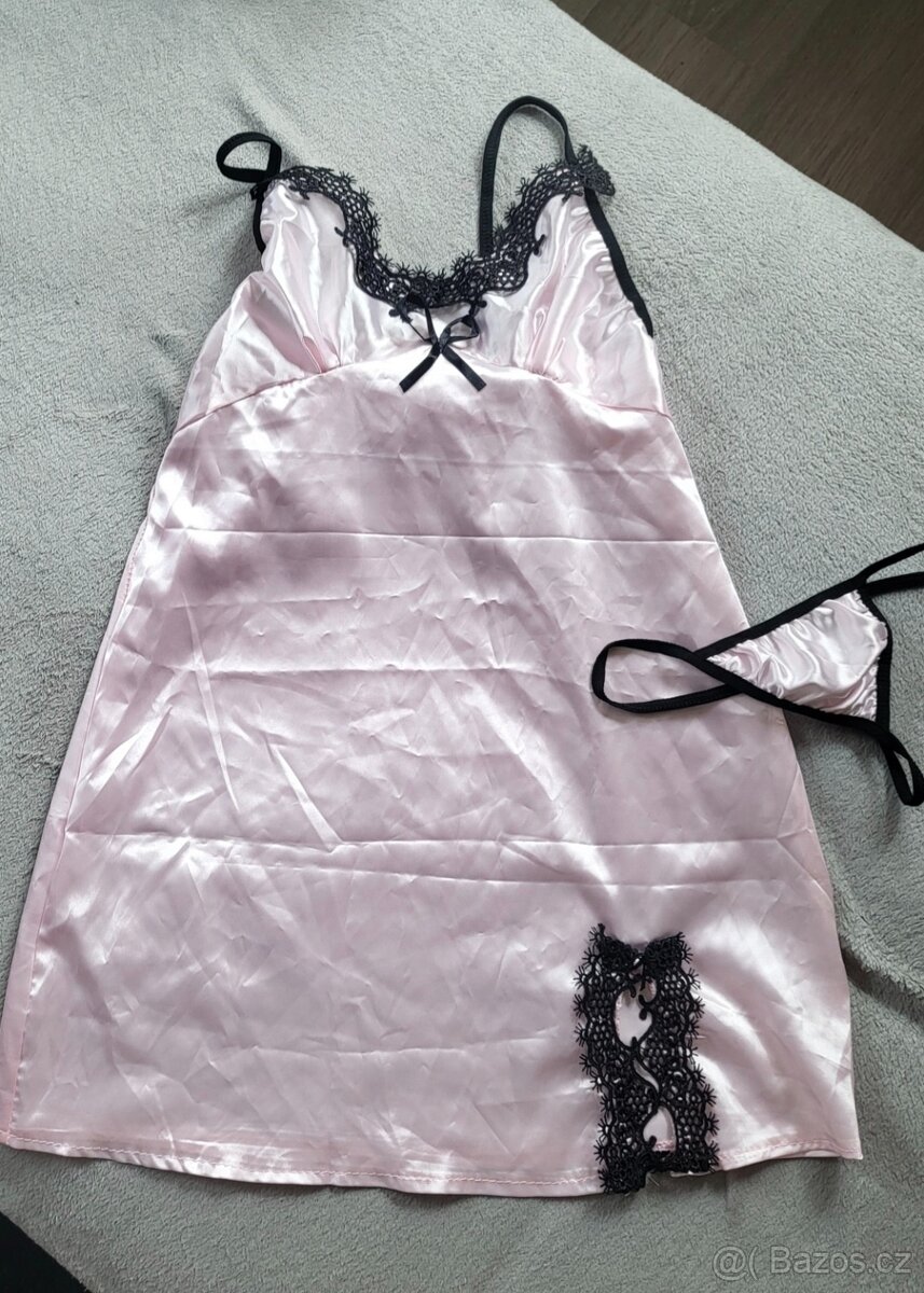 Košilka sexy růžová s tangy