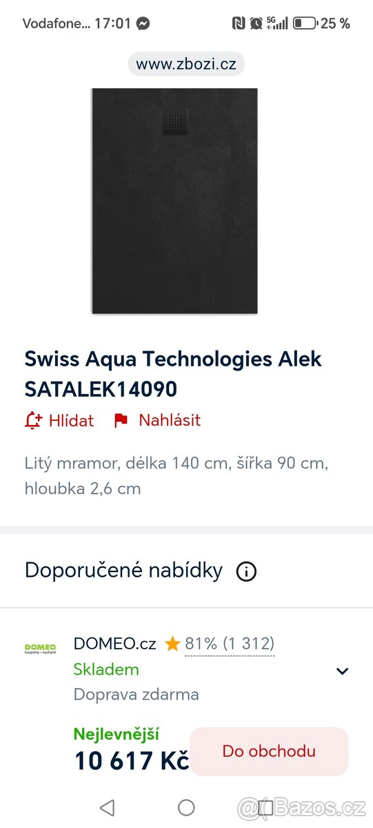 Sprchová vanička ,litý mramor + umyvadlová baterie