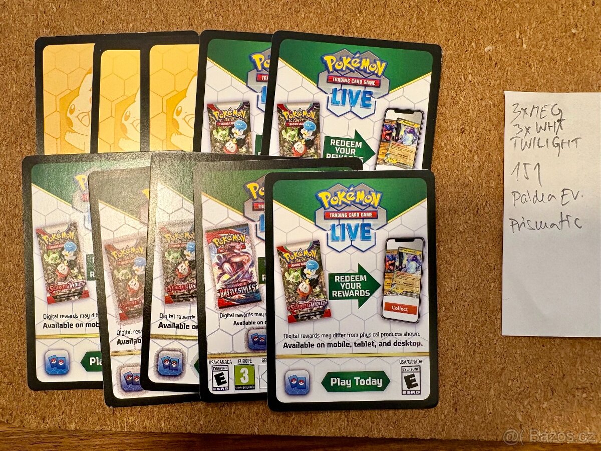 Pokémon TCG online LIVE code boosters MEG, WHT, TWM, 151...