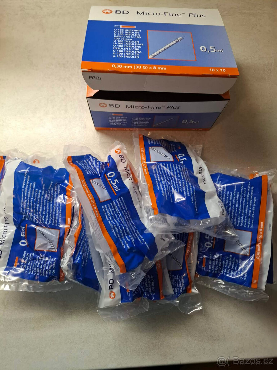 injekční inzulínové stříkačky 0,5 ml