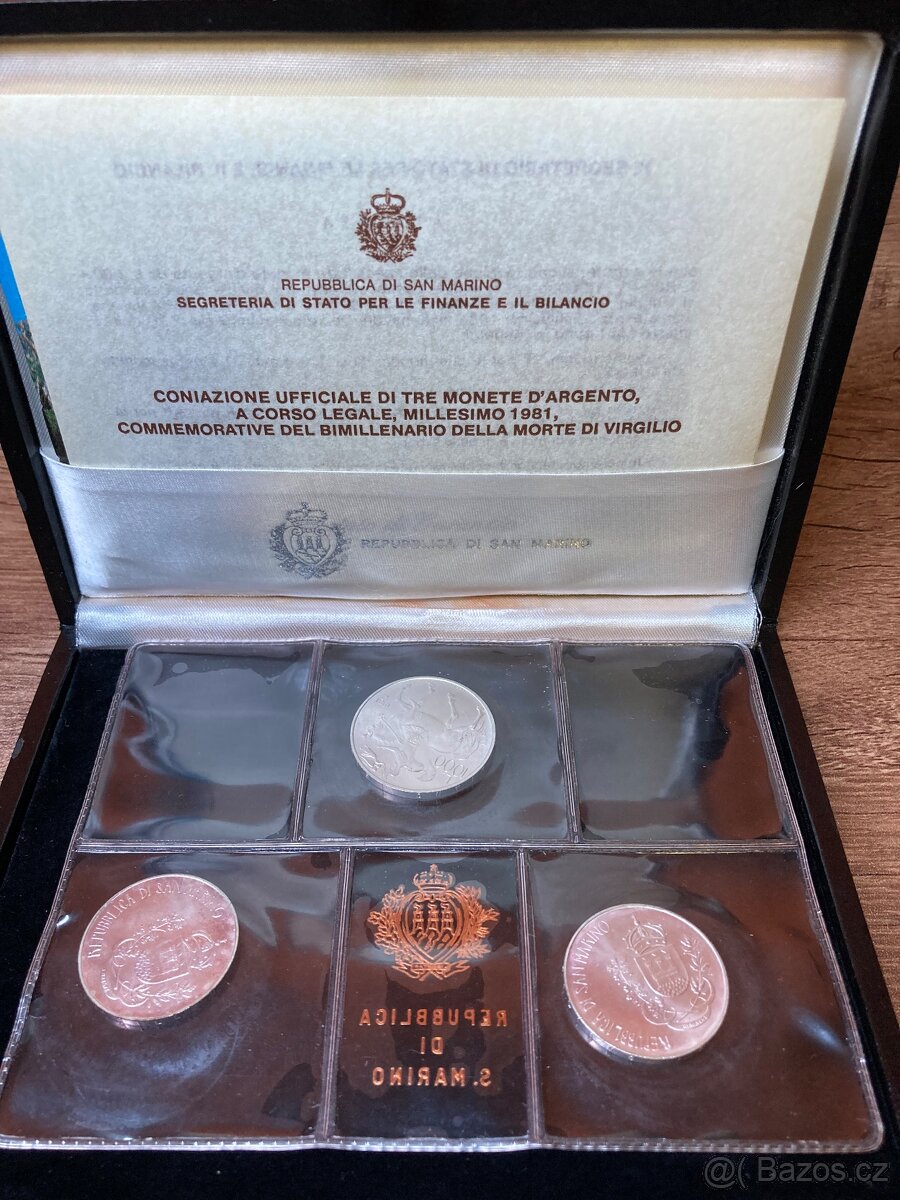 Sběratelská sada mincí San Marino 1981 – 3 stříbrné mince