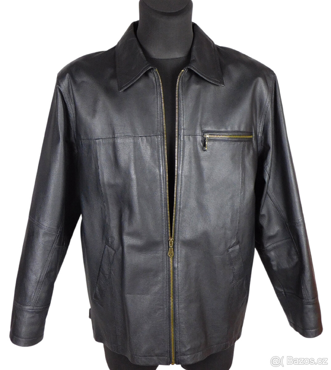 KOŽENÁ pánská černá bunda na zip EXPLORER vel. M