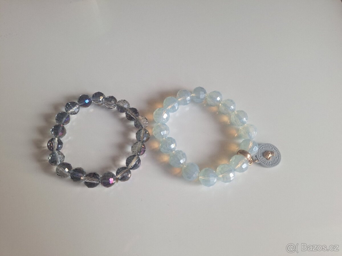 Sada náramků z broušených skleněných korálků