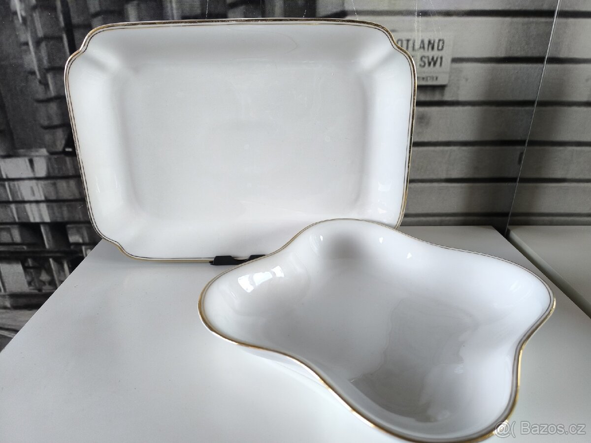 Starožitné porcelánové mísy H&C Chodau, ČSSR