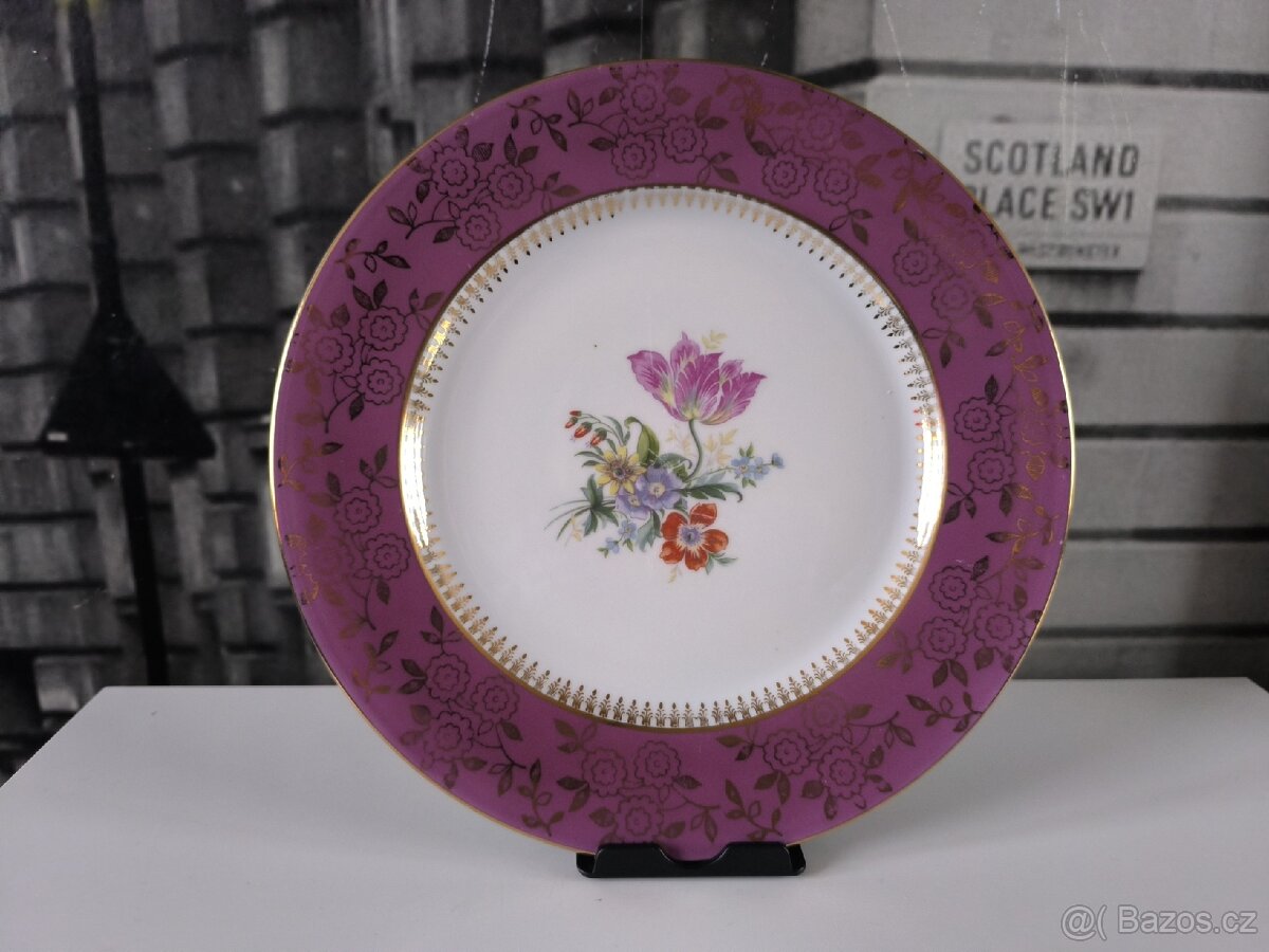 Starožitný porcelánový dekorativní talíř MZ ČSSR