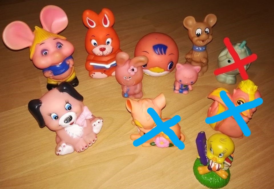 Retro gumové hračky