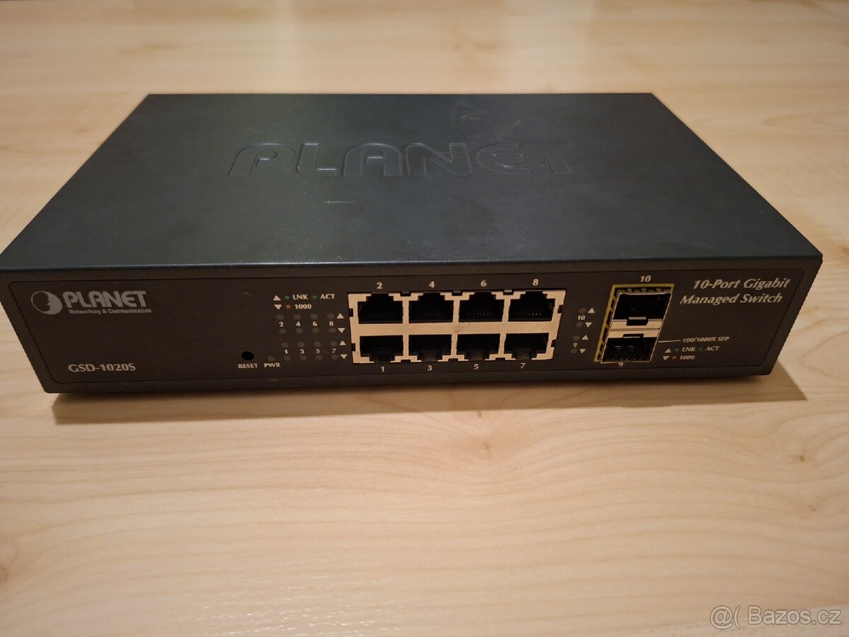 Gigabit Managed Switch Planet GSD-1020S 8+2 portový