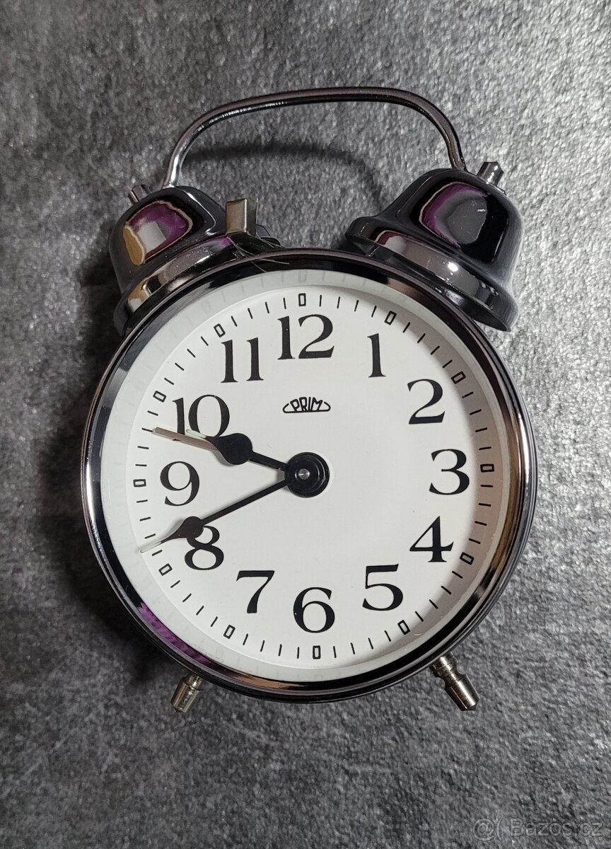 Budík PRIM, chromovaný