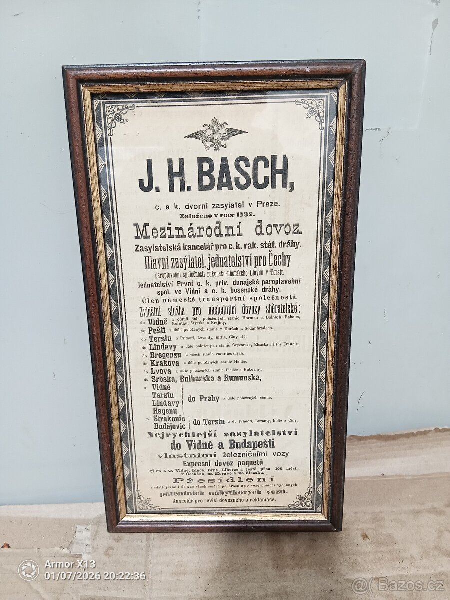 stará reklama přepravni společnosti C.K.