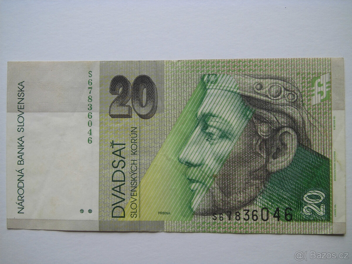 Slovenské bankovky 1993 - 2008 "20Sk"