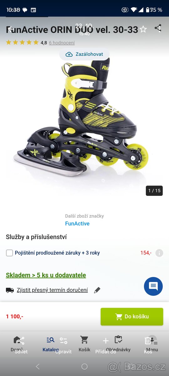 Prodám nové kolečkové brusle vel. 30-33