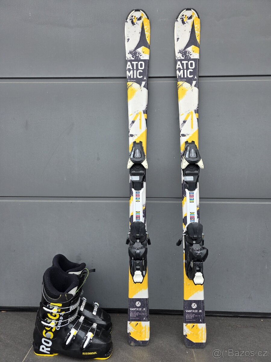 Lyže ATOMIC VANTAGE, 130 cm + lyžáky ROSSIGNOL