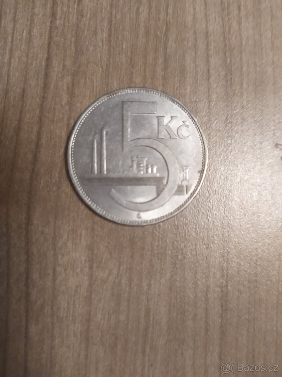 Stará mince republika československá 5kč 2938