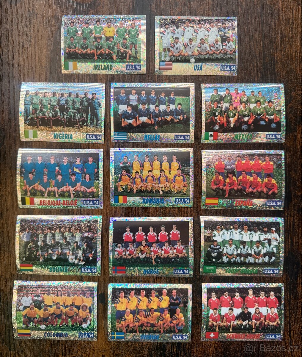 Nálepky týmů z MS ve fotbale USA 1994