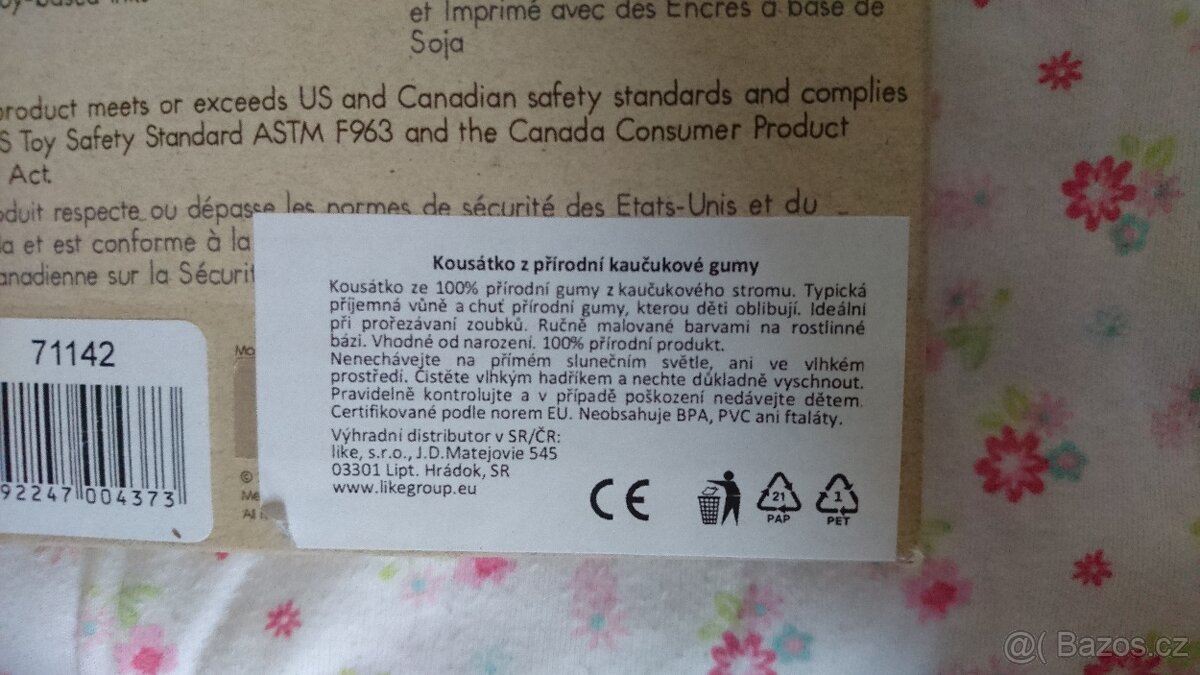 Kousatko z přírodní kaučukové gumy