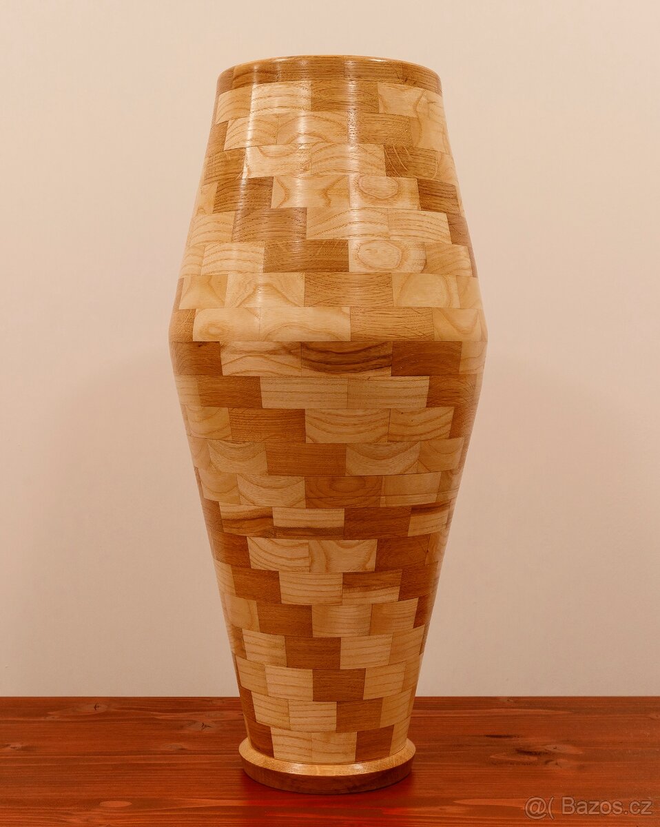 Dřevěná Segmentová váza 56cm