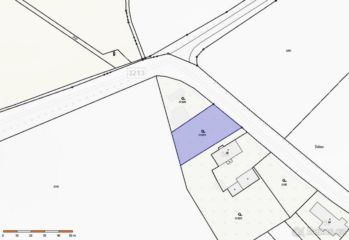 stavební parcela 1085 m2