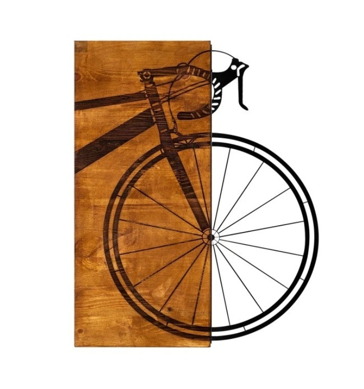 Nástěnná dekorace BYCIKL 45 cm kov, dřevo