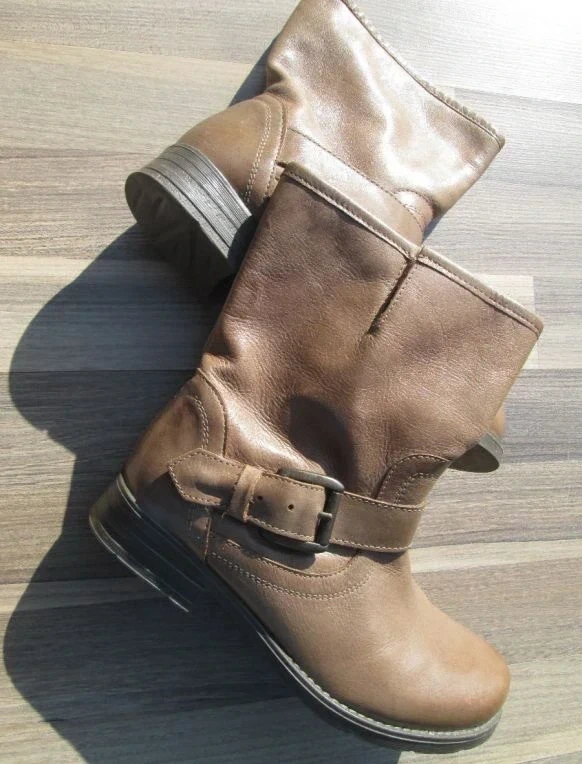 Dámské kožené kozačky, polokozačky