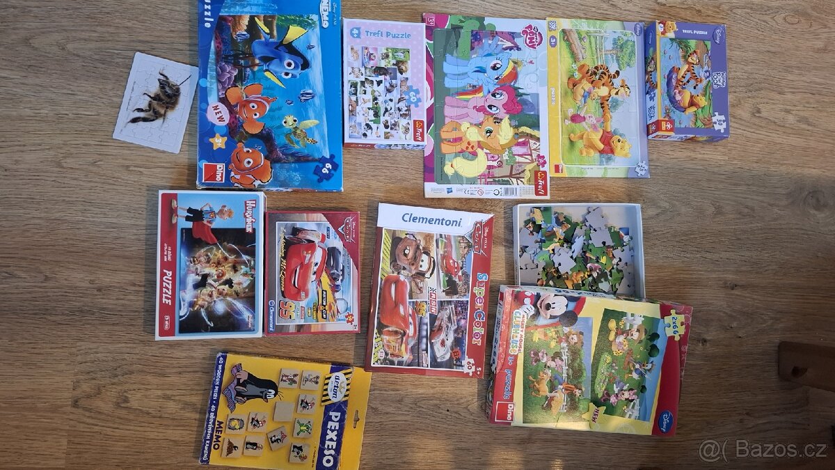 Puzzle McQueen, Nemo, Disney, Little Pony, medvídek Pu, atd.