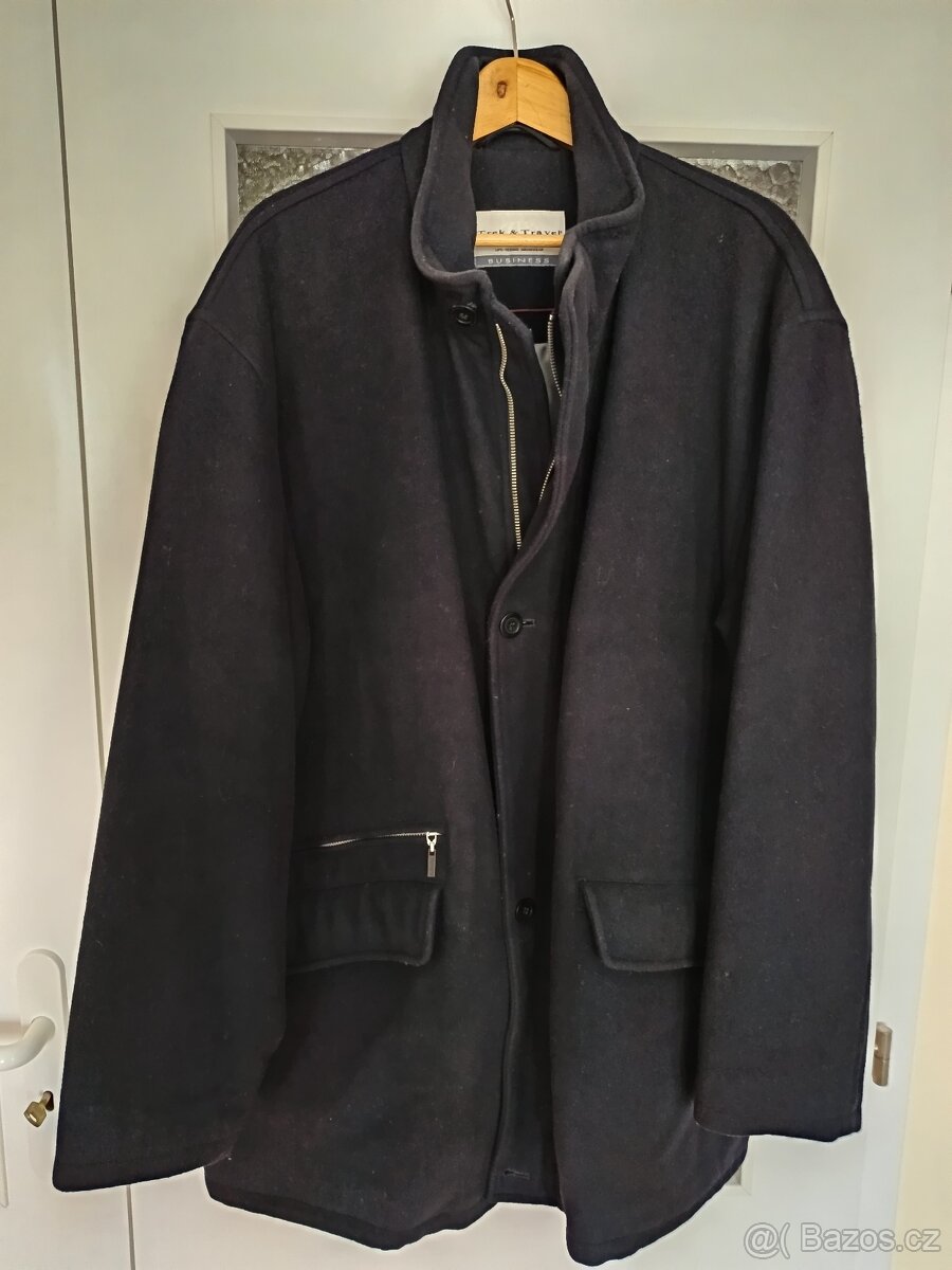 Pánská vlněná parka tmavomodrá