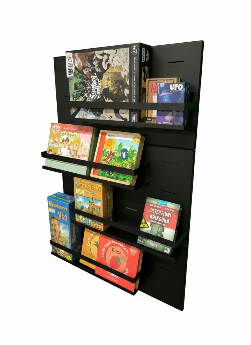 Designový kovový organizační panel / Knihovna