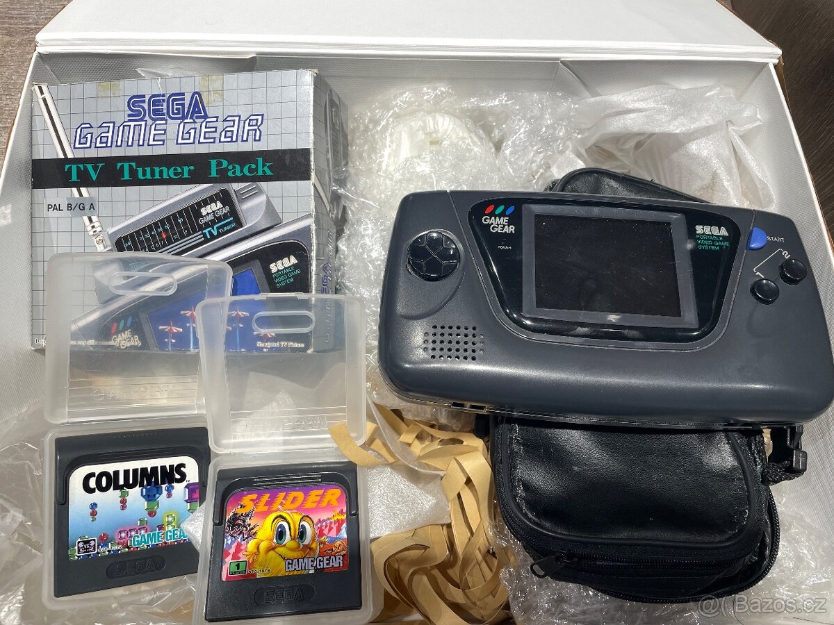 Sega Game Gear + TV Tuner Pack + hry Columns a Slider