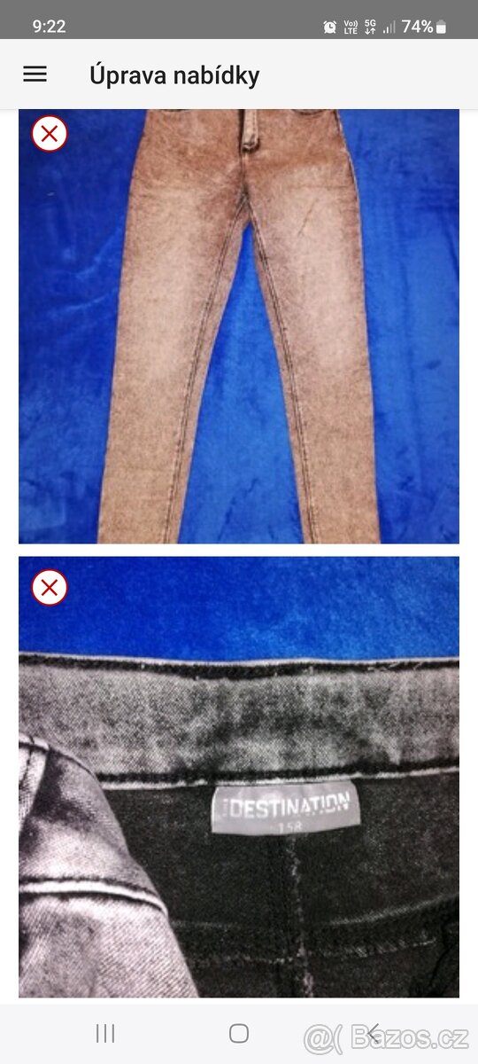 Elastické džíny vel. 158