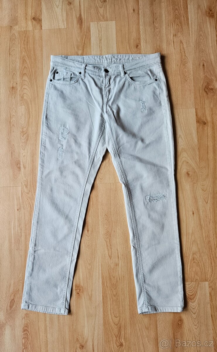 Světlé dámské bokové jeansy - vel.L