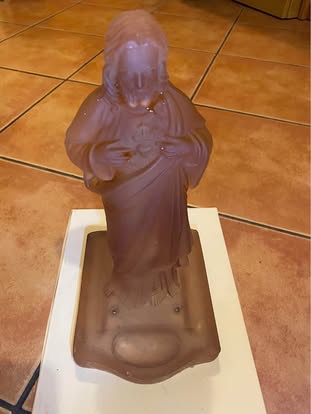 Starožitný skleněný svícen - Ježíš