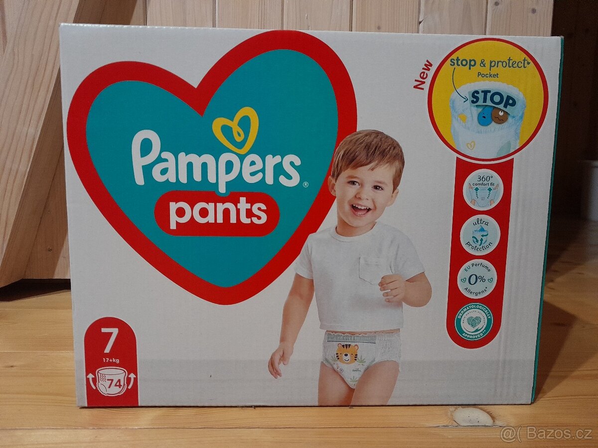 Plenky Pampers pants vel. 7, 74 ks