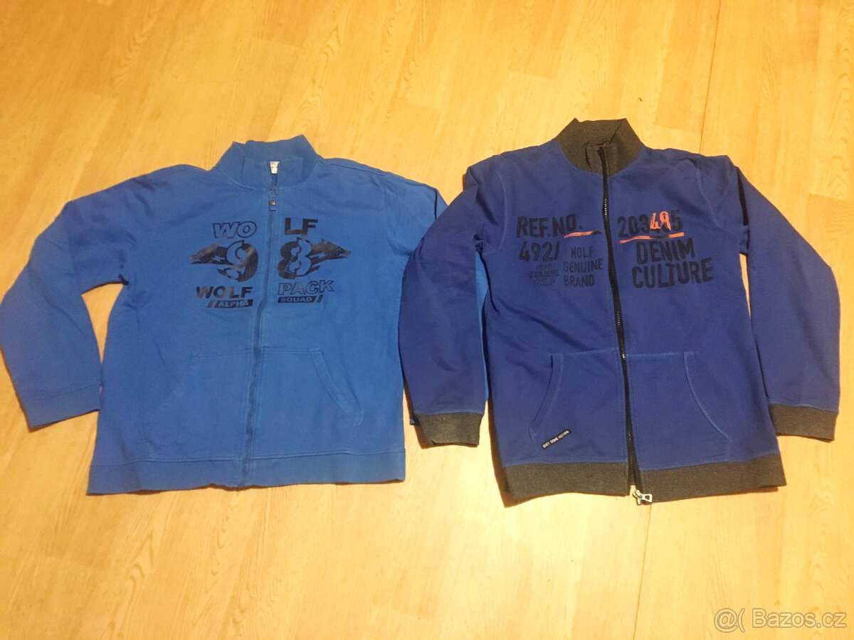 2x mikiny na zip WOLF 158-164 OBĚ 160 Kč