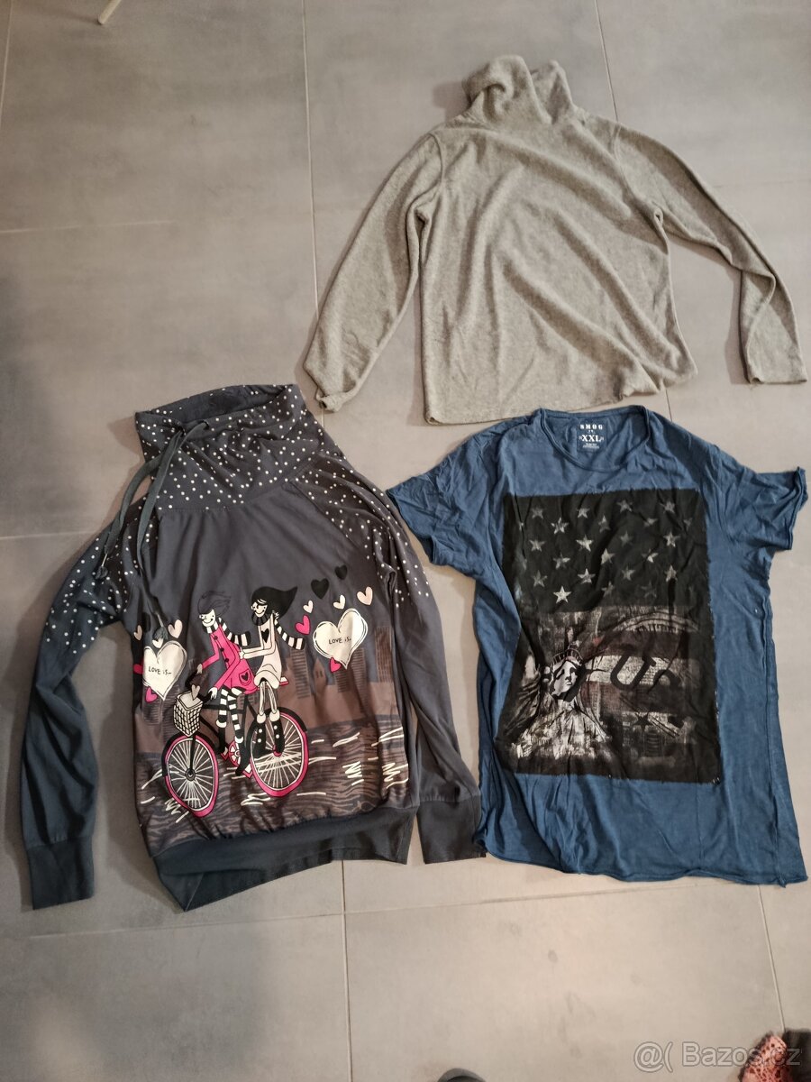 Trička a mikina XXL za celkem 40 Kč