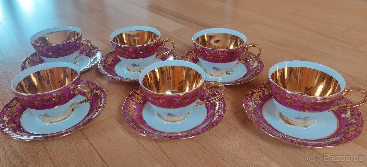 6 ks šálků s podšálkem G. Benedikt Dvory