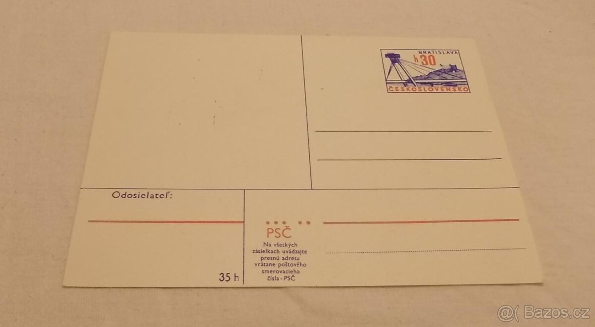 Korespondenční lístek čistý – koresponďák – Československo