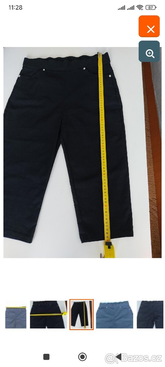 Prodám černé tříčtvrteční kalhoty elastické NOVÉ