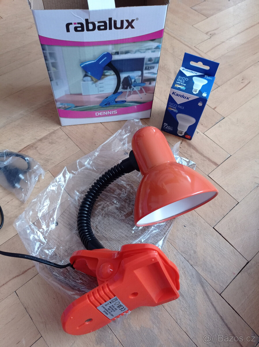 Lampička na klip Rabalux Dennis oranžová