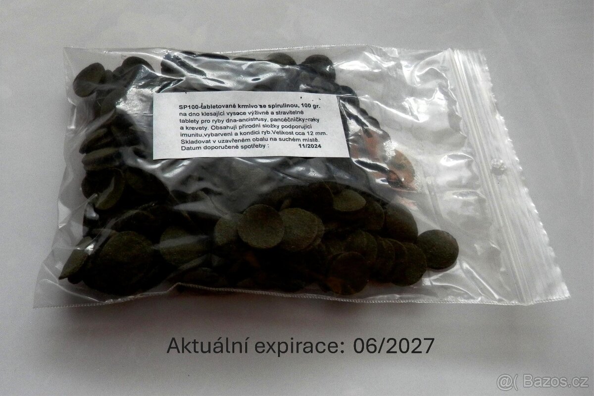 Tabletované krmivo se spirulinou-100 gr.