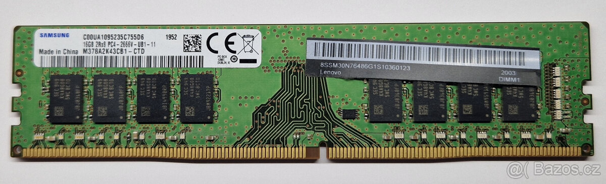 Prodám RAM Samsung DIMM DDR4 16GB PC2666