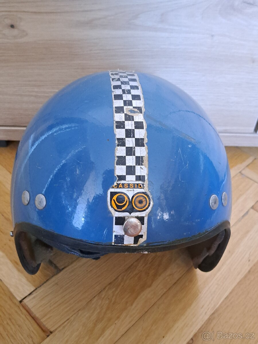 Přilba na veterána, retro přilba- CASSIDA SPORT- modrá