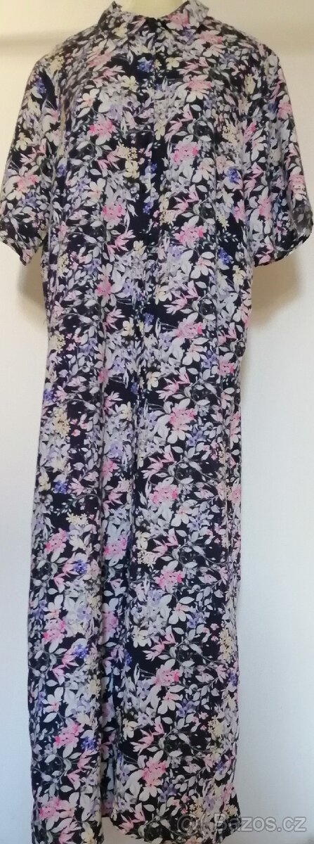 Letni dlouhé květované šaty, vel. XL a L