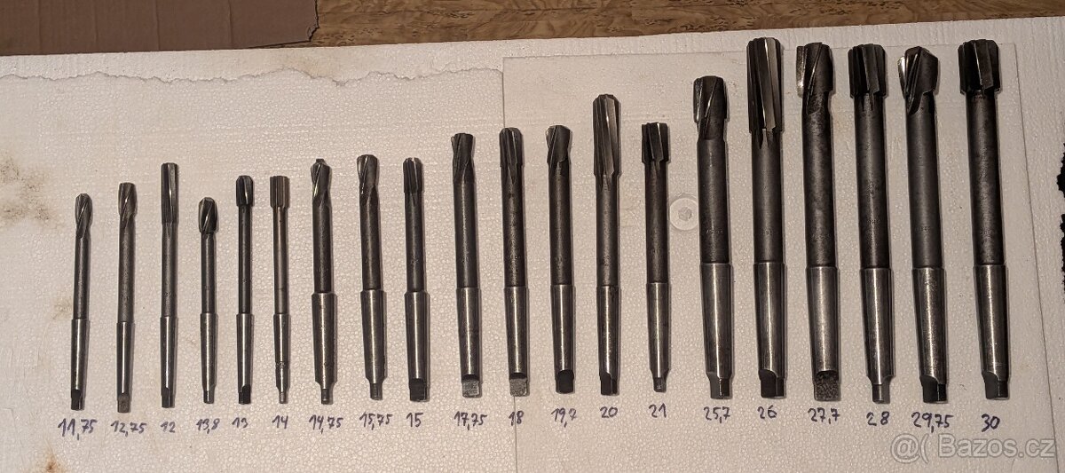 Výstružníky HSS 20ks (mk1, mk2, mk3)