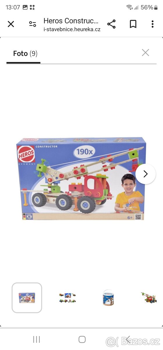 Prodám dřevěnou stavebnici Heros constructor 190 dílků