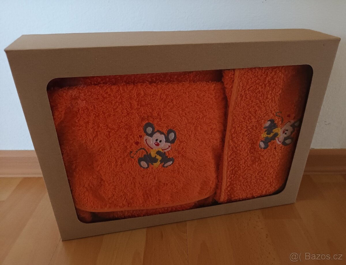 Dětský set s výšivkou myška