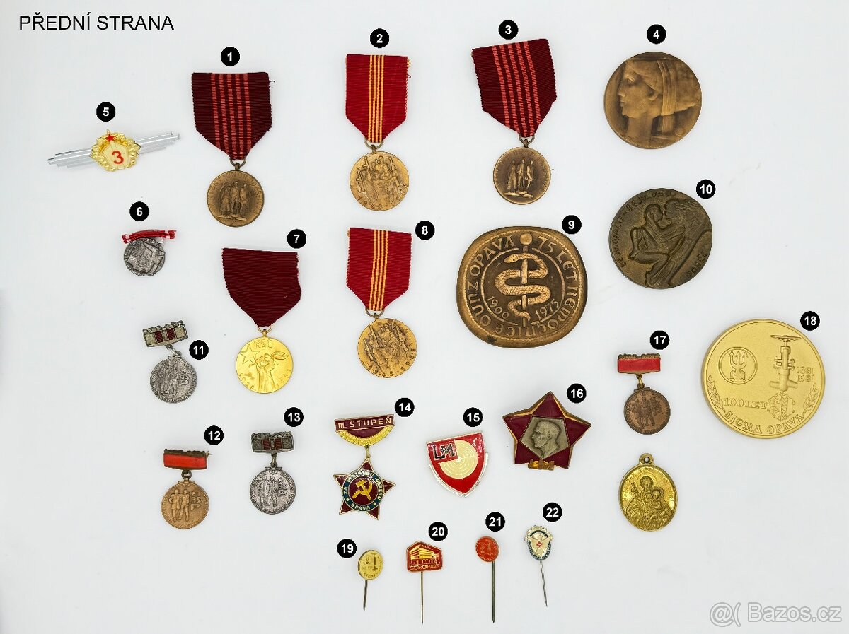 Sbírka odznaků a medailí vše převážně z doby ČSSR
