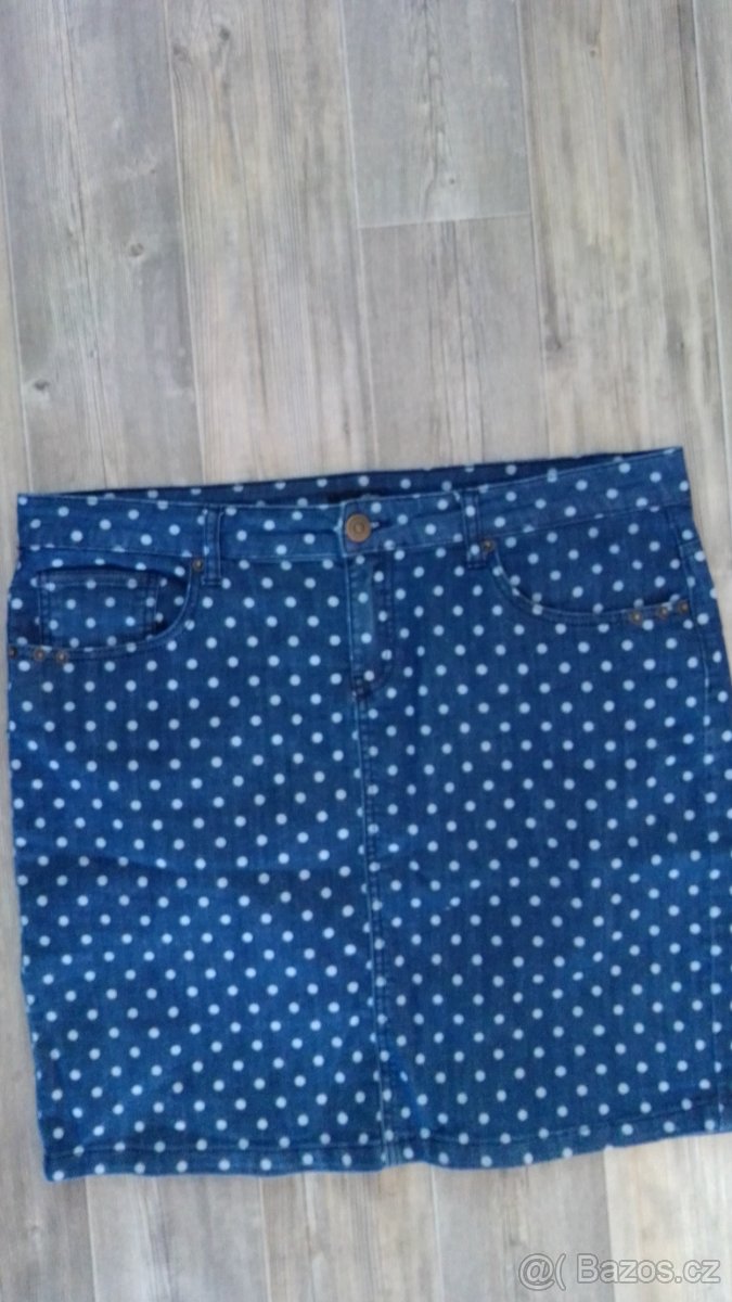 Sukně jeans Lee Cooper s puntíky